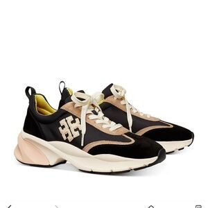 Tory Burch Black and Cream Sneakers